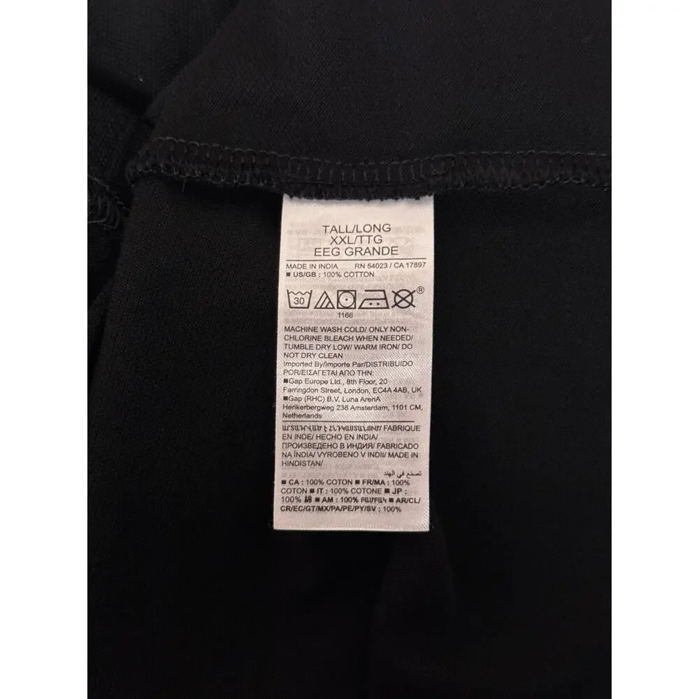 Banana Republic Shirt XXL Tall Mens Black Luxury Pique Knit Camp Cuban Collar